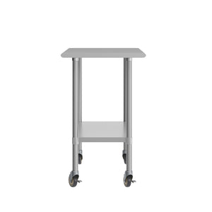 English Elm Rawcliffe Portable Work Table - NSF Certified Stainless Steel Surface, Heavy-Duty Casters & Storage NH-WT-2448-CAS-GG