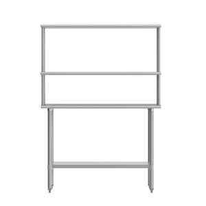 English Elm Rawcliffe Portable Prep Table - NSF-Certified Stainless Steel Workstation with Dual Shelves & Mobility NH-WT-2448-OSH-GG