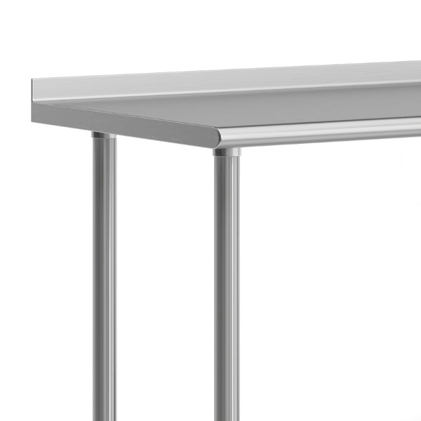 English Elm Rawcliffe Stainless Steel Portable Prep Table with Backsplash, Undershelf & Locking Casters - 48" x 24" NH-WT-2448BSP-CAS-GG