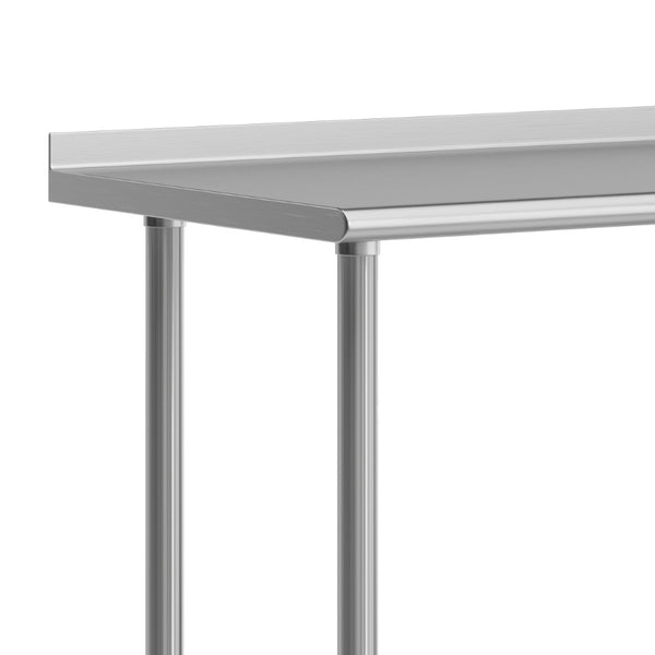 English Elm Reese Heavy-Duty Portable Prep Table with NSF Stainless Steel Top, Locking Casters & Backsplash NH-WT-2460BSP-CAS-GG