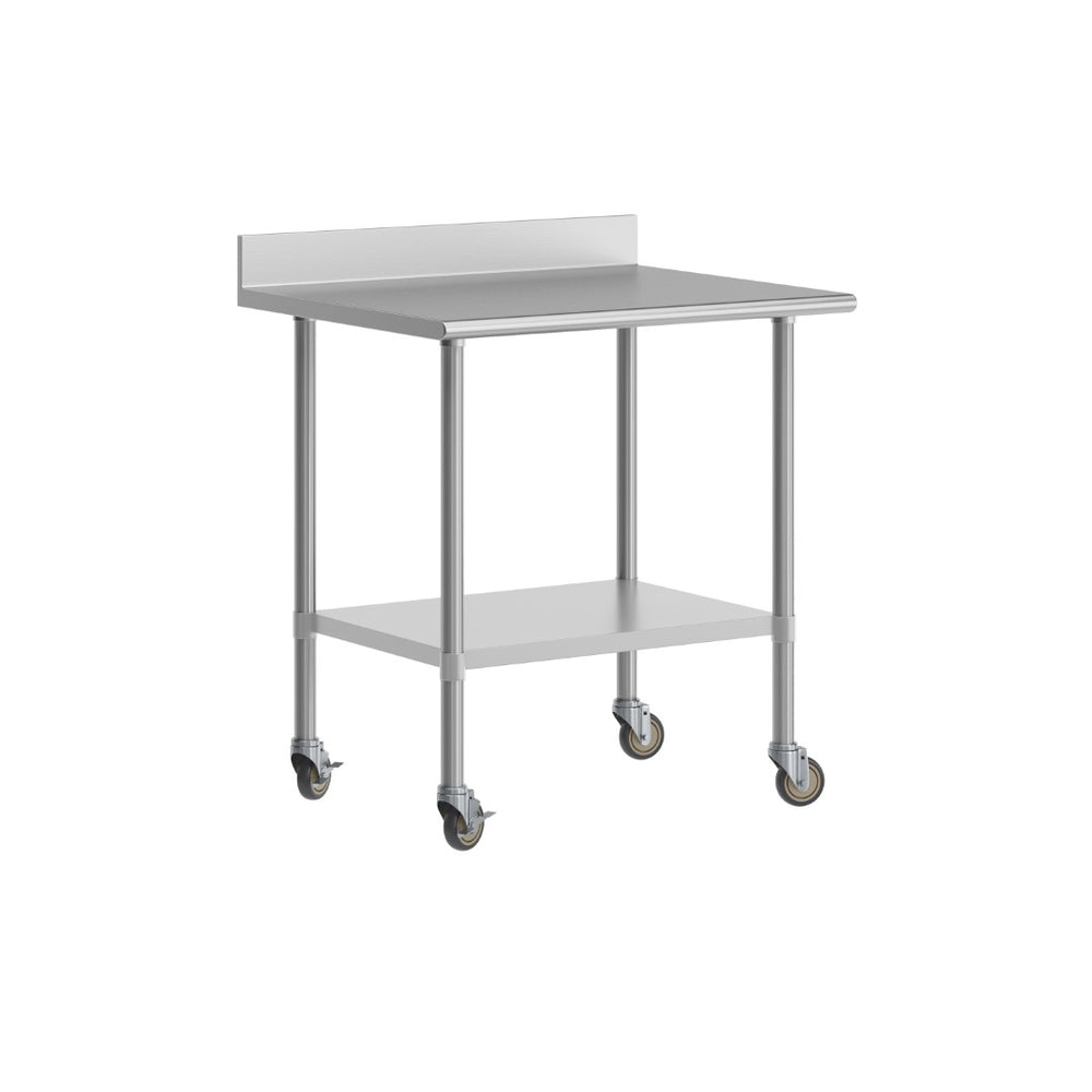 English Elm Reese Heavy-Duty Commercial Prep Table with NSF-Certified Top, Adjustable Undershelf & Locking Casters Stainless Steel 36"W x 30"D x 39.25"H NH-WT-3036-GG-B4-CAS-GG