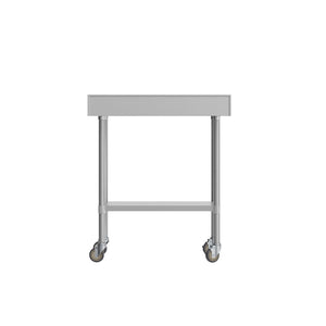 English Elm Reese Heavy-Duty Commercial Prep Table with NSF-Certified Top, Adjustable Undershelf & Locking Casters Stainless Steel 36"W x 30"D x 39.25"H NH-WT-3036-GG-B4-CAS-GG
