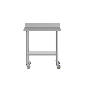 English Elm Reese Heavy-Duty Commercial Prep Table with NSF-Certified Top, Adjustable Undershelf & Locking Casters Stainless Steel 36"W x 30"D x 39.25"H NH-WT-3036-GG-B4-CAS-GG