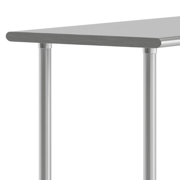 English Elm Reese Portable Prep Table with NSF Certified Steel Top, Galvanized Undershelf & Locking Casters Stainless Steel 48"W x 30"D x 34.5"H NH-WT-3048-CAS-GG