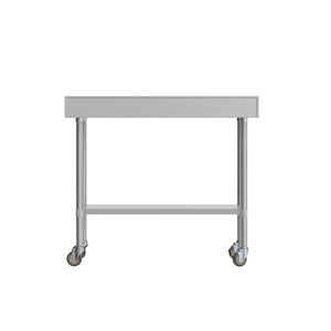 English Elm Reese Heavy-Duty Commercial Prep Table with NSF-Certified Top, Adjustable Undershelf & Locking Casters Stainless Steel 48"W x 30"D x 39.25"H NH-WT-3048-GG-B4-CAS-GG