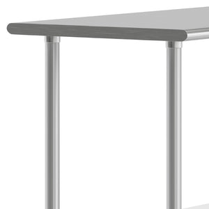 English Elm Reese Heavy-Duty Portable Prep Table with Hygienic Work Surface and Adjustable Storage for Versatile Use Stainless Steel 48"W x 30"D x 34.5"H NH-WT-3048-GG