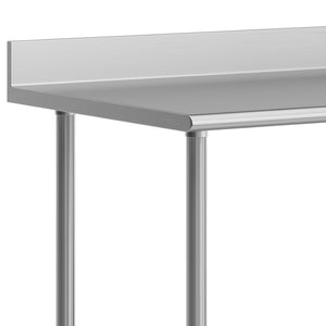 English Elm Reese Heavy-Duty Commercial Prep Table with NSF-Certified Top, Adjustable Undershelf & Locking Casters Stainless Steel 60"W x 30"D x 39.25"H NH-WT-3060-GG-B4-CAS-GG