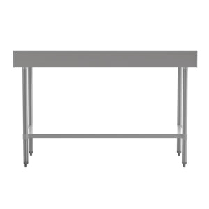 English Elm Reese Commercial Grade Prep Table with Adjustable Shelf, 4" Backsplash, and Heavy-Duty Load Capacity Stainless Steel 60"W x 30"D x 39.25"H NH-WT-3060-GG-B4-GG