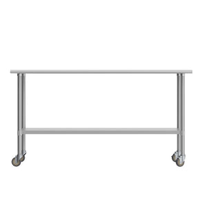 English Elm Reader Portable Work Table - NSF Certified Stainless Steel Top, Heavy-Duty & Mobile for Versatile Use NH-WT-3072-CAS-GG