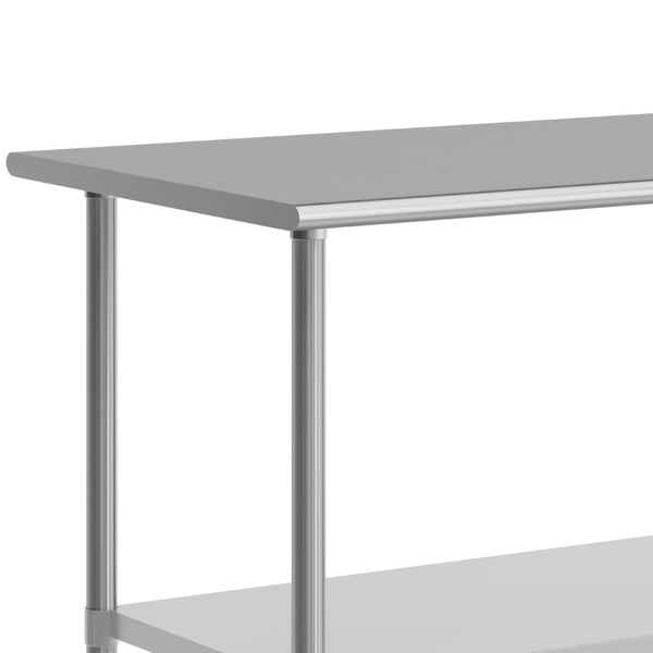 English Elm Reader Portable Work Table - NSF Certified Stainless Steel Top, Heavy-Duty & Mobile for Versatile Use NH-WT-3072-CAS-GG