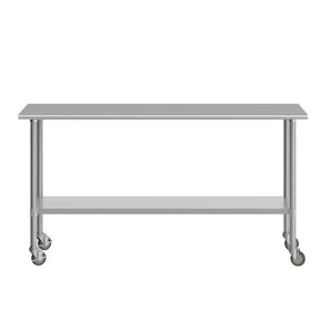 English Elm Reader Portable Work Table - NSF Certified Stainless Steel Top, Heavy-Duty & Mobile for Versatile Use NH-WT-3072-CAS-GG