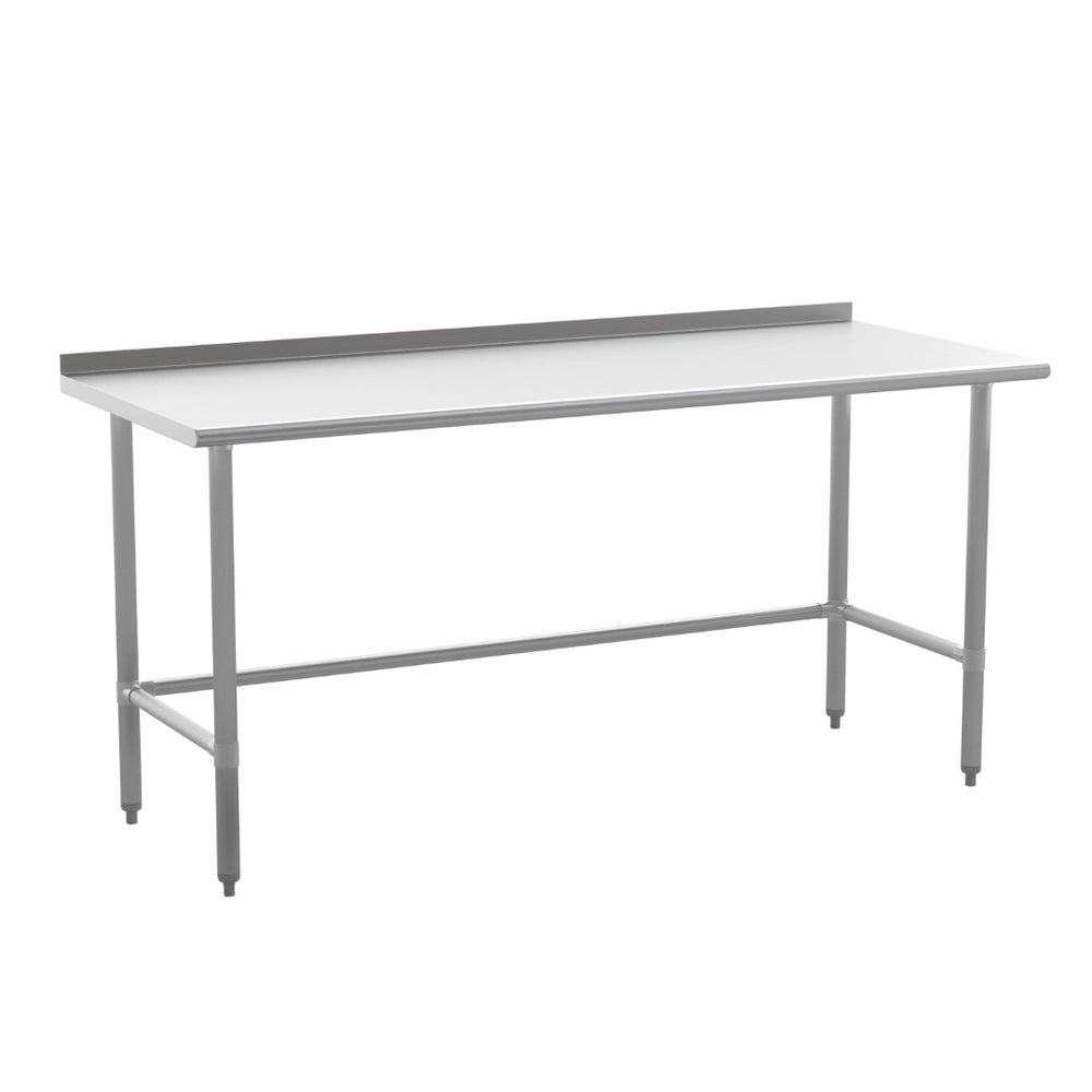 English Elm Reese Commercial 430 Stainless Steel Prep Table - NSF Certified, Durable, Easy-Clean, 600 lbs Capacity NH-WT-3072-OG-B1-5-GG