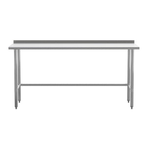 English Elm Reese Commercial 430 Stainless Steel Prep Table - NSF Certified, Durable, Easy-Clean, 600 lbs Capacity NH-WT-3072-OG-B1-5-GG