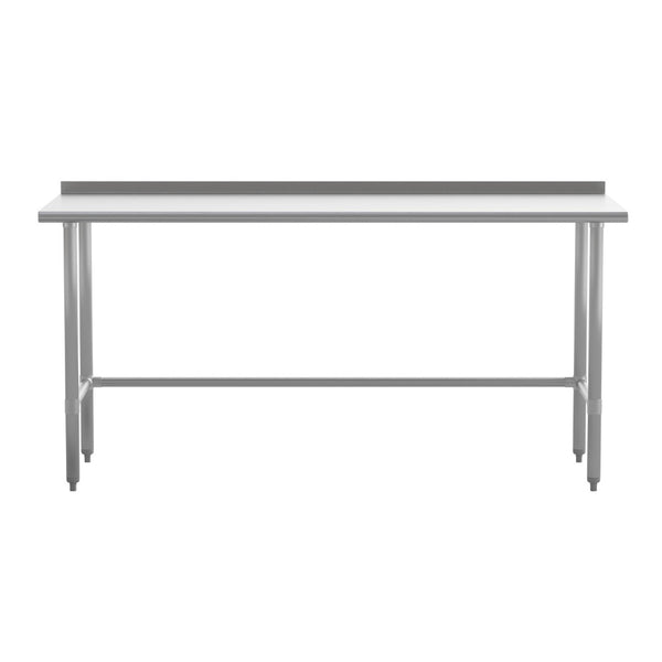 English Elm Reese Commercial 430 Stainless Steel Prep Table - NSF Certified, Durable, Easy-Clean, 600 lbs Capacity NH-WT-3072-OG-B1-5-GG