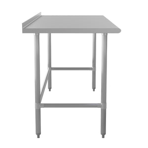 English Elm Reese Commercial 430 Stainless Steel Prep Table - NSF Certified, Durable, Easy-Clean, 600 lbs Capacity NH-WT-3072-OG-B1-5-GG