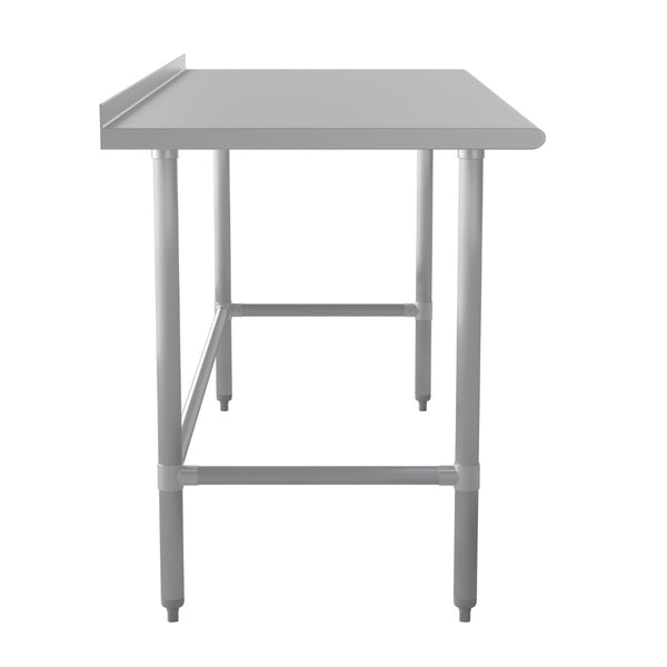 English Elm Reese Commercial 430 Stainless Steel Prep Table - NSF Certified, Durable, Easy-Clean, 600 lbs Capacity NH-WT-3072-OG-B1-5-GG