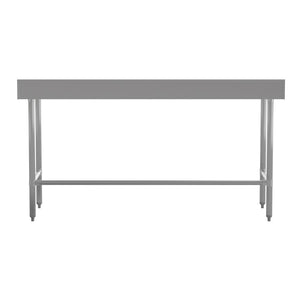 English Elm Reese NSF Certified 430 Stainless Steel 18-Gauge Prep Table with Open Base & 4" Backsplash, 72" Wide NH-WT-3072-OG-B4-GG