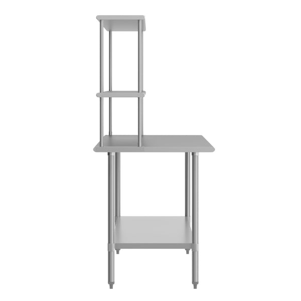 English Elm Reader Portable Prep Table – NSF Certified 18-Gauge Stainless Top, Double Shelves, & Heavy-Duty Storage NH-WT-3072-OSH-GG