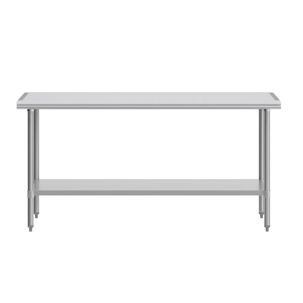 English Elm Reader Heavy-Duty Portable Prep Table with NSF-Certified Stainless Steel Top & Durable Cutting Board NH-WT-3072-POLYTOP-GG