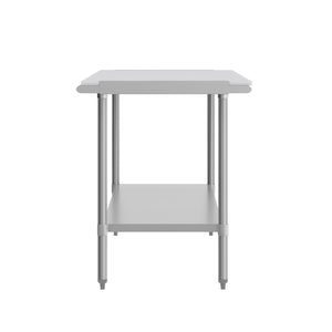 English Elm Reader Heavy-Duty Portable Prep Table with NSF-Certified Stainless Steel Top & Durable Cutting Board NH-WT-3072-POLYTOP-GG