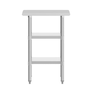 English Elm Reese Heavy-Duty Portable Prep Table with Adjustable Undershelves for Versatile Workspace Solutions Stainless Steel 24"W x 18"D NH-WT-GU-2418-GG