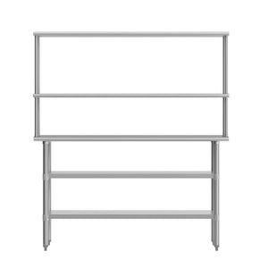 English Elm Reese Portable Prep Table with NSF Certified Stainless Steel Top, Double Shelves & Locking Casters NH-WT-GU-2460-OSH-GG
