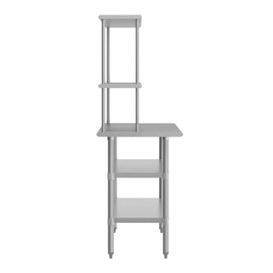 English Elm Reese Portable Prep Table with NSF Certified Stainless Steel Top, Double Shelves & Locking Casters NH-WT-GU-2460-OSH-GG