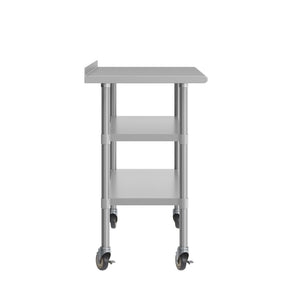 English Elm Reese NSF Certified Stainless Steel Prep Table 24"x60" with Mobile Casters for Easy Workflow NH-WT-GU-2460BSP-CAS-GG