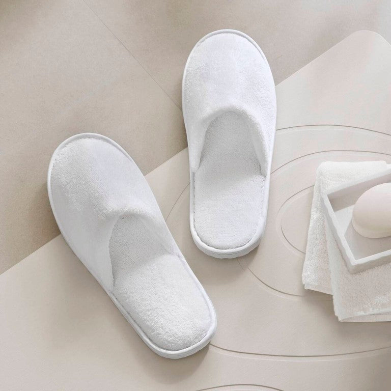 JLA Home Terry Cotton Closed Toe Slippers with EVA Sole for Hotel and Guest Room Comfort NH05-0004