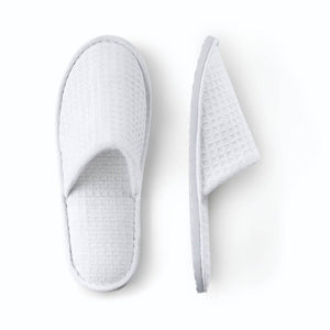 JLA Home Waffle Knit Cotton Blend Spa Slippers with EVA Sole for Hotel Guest Amenity Use NH05-0005