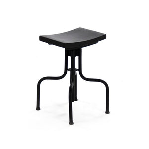 Zentique Evolution Crutch Bar Stool — Sustainable Recycled Wood Seat with Industrial Metal Frame, Compact Durable Design W17.5 x H19 x D17.5 NH05809