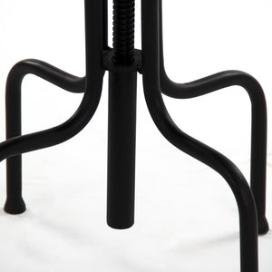 Zentique Evolution Crutch Bar Stool — Sustainable Recycled Wood Seat with Industrial Metal Frame, Compact Durable Design W17.5 x H19 x D17.5 NH05809