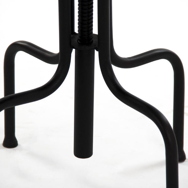 Zentique Evolution Crutch Bar Stool — Sustainable Recycled Wood Seat with Industrial Metal Frame, Compact Durable Design W17.5 x H19 x D17.5 NH05809