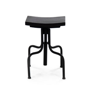 Zentique Evolution Crutch Bar Stool — Sustainable Recycled Wood Seat with Industrial Metal Frame, Compact Durable Design W17.5 x H19 x D17.5 NH05809