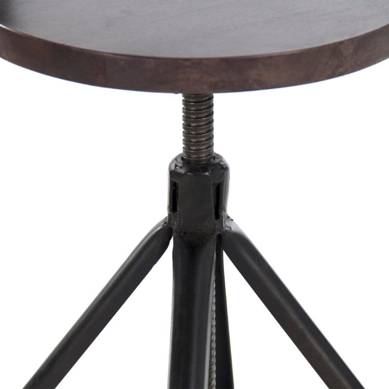 Zentique Evolution Reclaimed Wood Backrest Bar Chair with Metal Frame — Compact, Industrial, Eco-Friendly Design NH05810