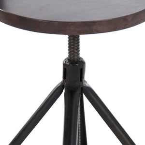 Zentique Evolution Reclaimed Wood Backrest Bar Chair with Metal Frame — Compact, Industrial, Eco-Friendly Design NH05810