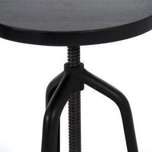 Zentique Evolution Crutch Bar Stool — Sustainable Recycled Wood Seat with Industrial Metal Frame, Compact Durable Design W12.5 x H22.5 x D12.5 NH06263
