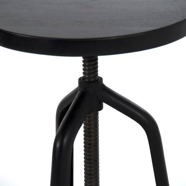 Zentique Evolution Crutch Bar Stool — Sustainable Recycled Wood Seat with Industrial Metal Frame, Compact Durable Design W12.5 x H22.5 x D12.5 NH06263