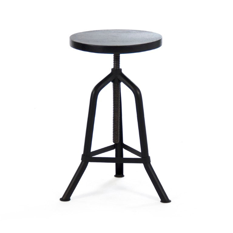 Zentique Evolution Crutch Bar Stool — Sustainable Recycled Wood Seat with Industrial Metal Frame, Compact Durable Design W12.5 x H22.5 x D12.5 NH06263