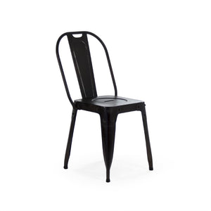 Zentique Vintage metal chair with aged patina — compact industrial design for cafes, lofts, and cozy spaces Dark Grey NH13912