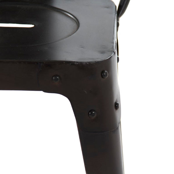 Zentique Vintage metal chair with aged patina — compact industrial design for cafes, lofts, and cozy spaces Dark Grey NH13912