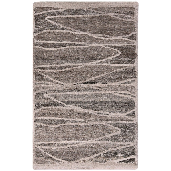 Amer Rugs Nimbus Modern Geometric Lines Hand-hooked Area Rug - Elevate Your Space With Nature's Beauty Beige Charcoal Wool, Cotton Backing Nim689119