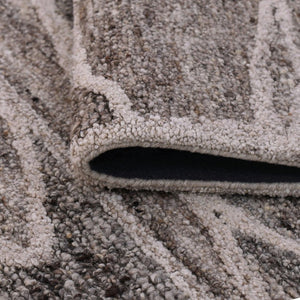 Amer Rugs Nimbus Modern Geometric Lines Hand-hooked Area Rug - Elevate Your Space With Nature's Beauty Beige Charcoal Wool, Cotton Backing Nim689119