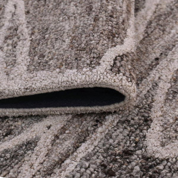 Amer Rugs Nimbus Modern Geometric Lines Hand-hooked Area Rug - Elevate Your Space With Nature's Beauty Beige Charcoal Wool, Cotton Backing Nim689119