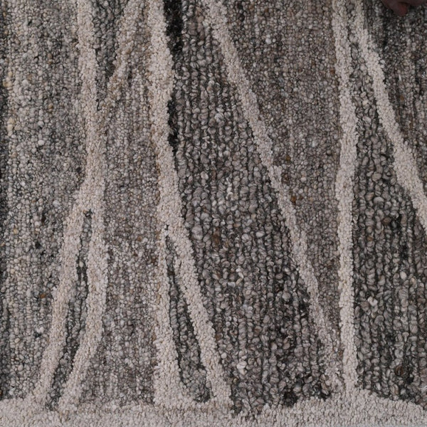 Amer Rugs Nimbus Modern Geometric Lines Hand-hooked Area Rug - Elevate Your Space With Nature's Beauty Beige Charcoal Wool, Cotton Backing Nim689119