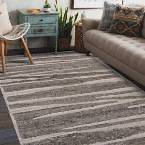 Amer Rugs Nimbus Modern Geometric Lines Hand-hooked Area Rug - Elevate Your Space With Nature's Beauty Beige Brown Wool, Cotton Backing Nim70203
