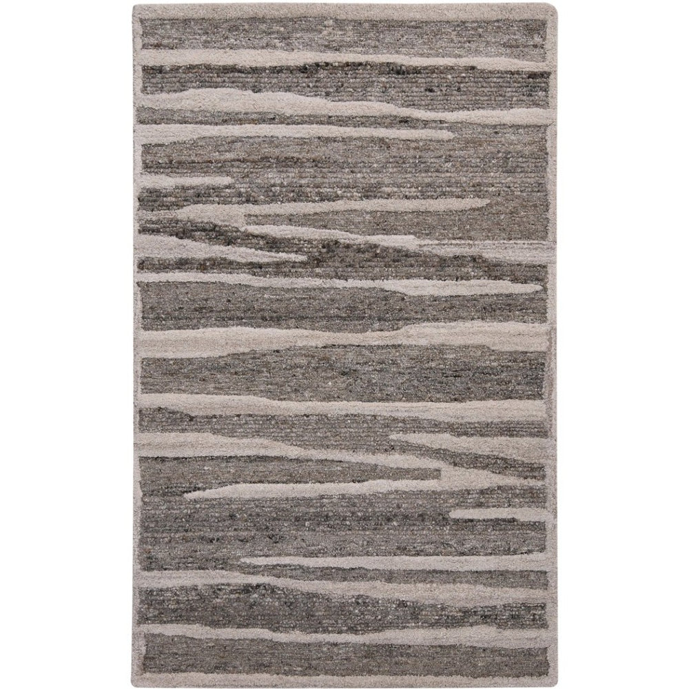 Amer Rugs Nimbus Modern Geometric Lines Hand-hooked Area Rug - Elevate Your Space With Nature's Beauty Beige Brown Wool, Cotton Backing Nim70203