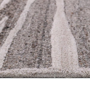 Amer Rugs Nimbus Modern Geometric Lines Hand-hooked Area Rug - Elevate Your Space With Nature's Beauty Beige Brown Wool, Cotton Backing Nim70203