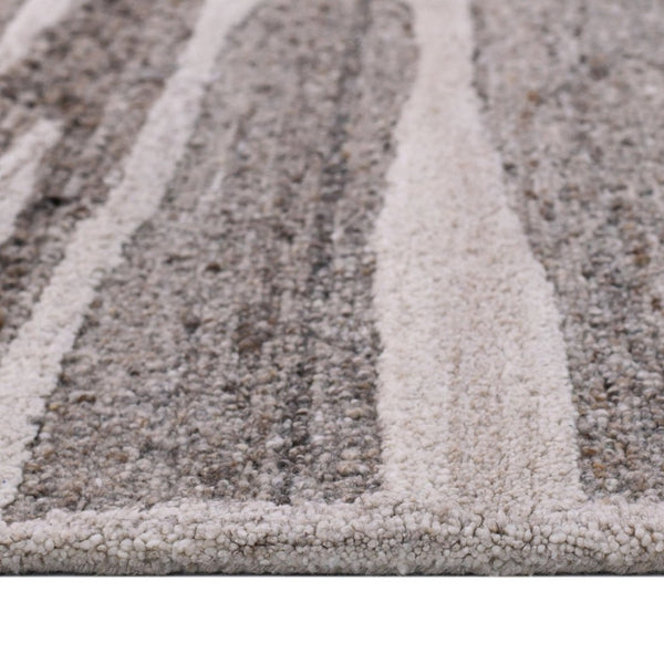 Amer Rugs Nimbus Modern Geometric Lines Hand-hooked Area Rug - Elevate Your Space With Nature's Beauty Beige Brown Wool, Cotton Backing Nim70203