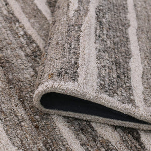 Amer Rugs Nimbus Modern Geometric Lines Hand-hooked Area Rug - Elevate Your Space With Nature's Beauty Beige Brown Wool, Cotton Backing Nim70203